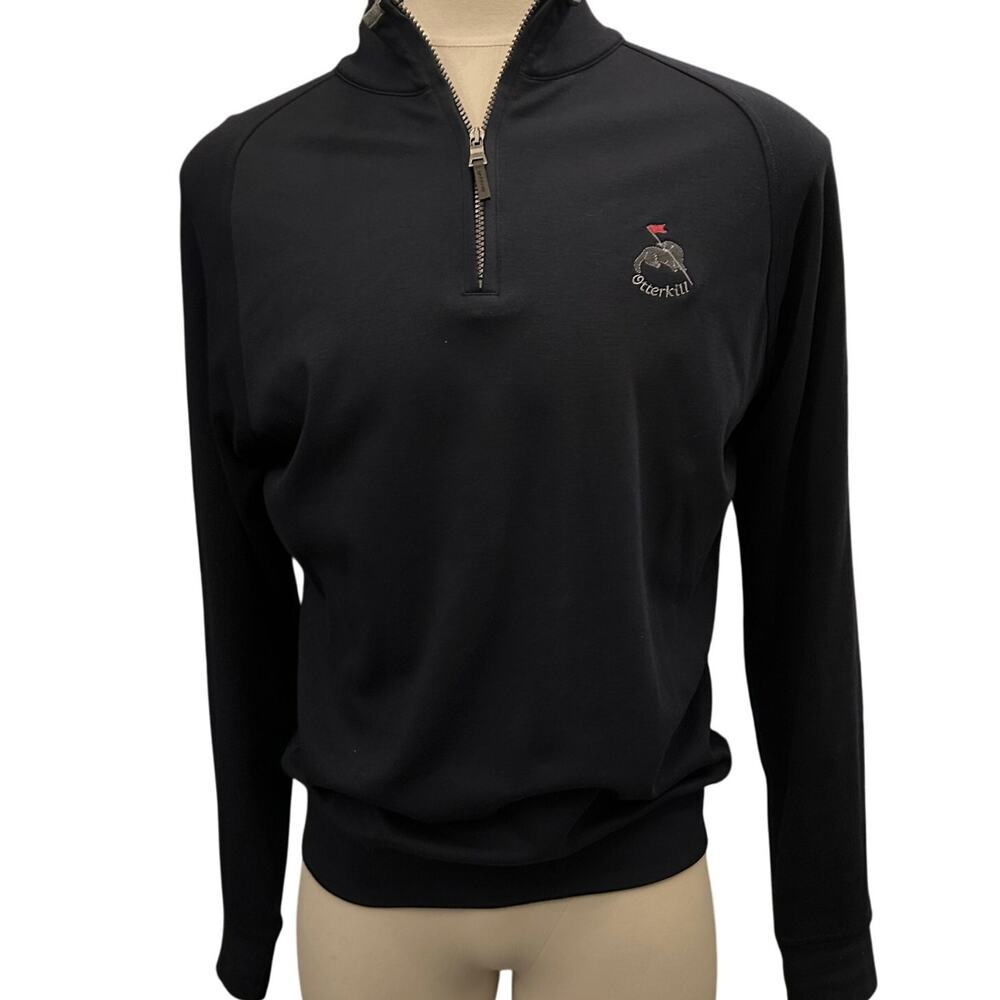Fairway & Greene Otterkill Black Quarter Zip Up Golf Sweater- M